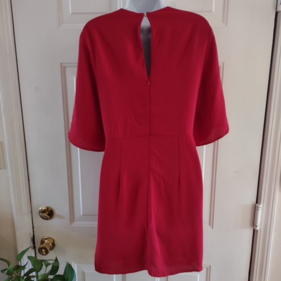 T C E C Red Tie Front Women's Dress. Size L. 🆕 - Picture 12 of 14